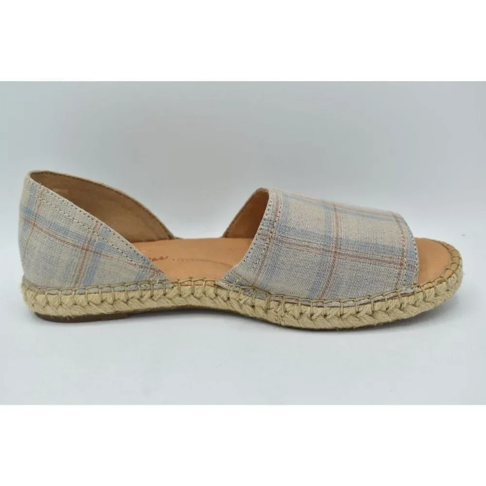 Born Womens Size 9.5 Seak Taupe‎ Beige Fabric Slip On Sandals Shoes